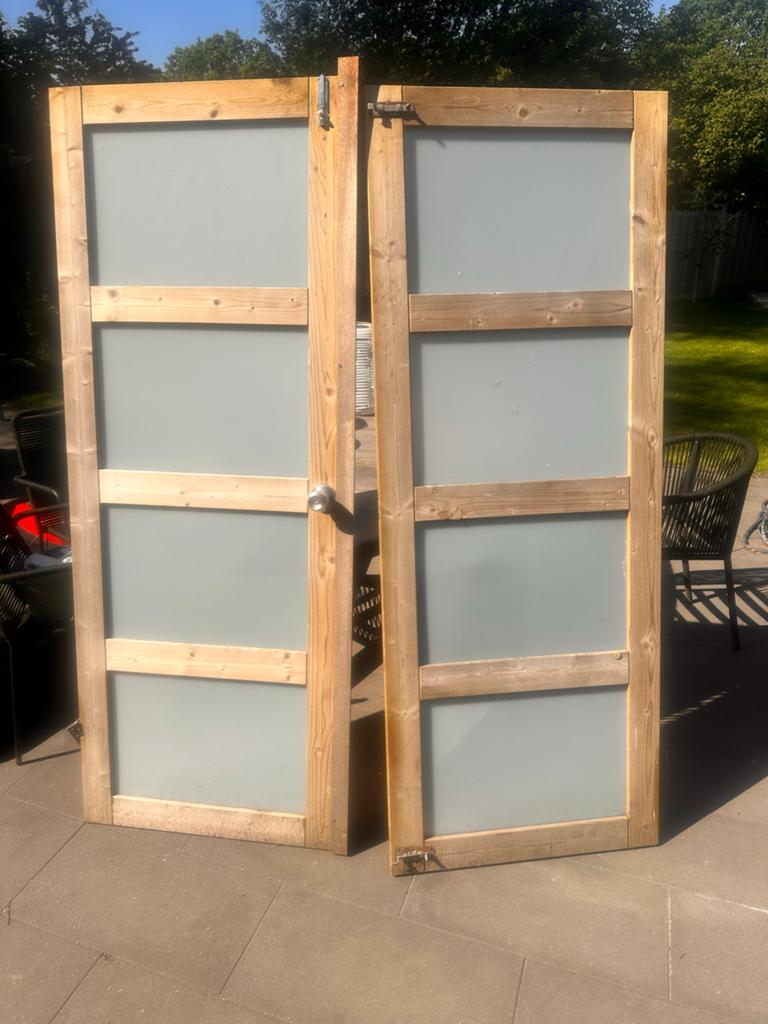 Gebruikte deuren voor tuinhuis of schuur (185x70cm), Doe-het-zelf en Verbouw, Deuren en Horren, Ophalen, Gebruikt, Minder dan 80 cm
