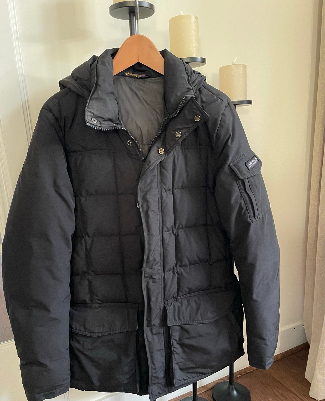 Woolrich John Rich & Bros. Blizzard Jacket Zwart, Ophalen of Verzenden, Gedragen, Maat 42/44 (L), Zwart