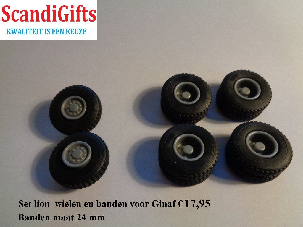 lion ginaf velg met 24 mm band, Hobby en Vrije tijd, Modelauto's | 1:50, Ophalen of Verzenden, Nieuw, Bus of Vrachtwagen, Lion Toys