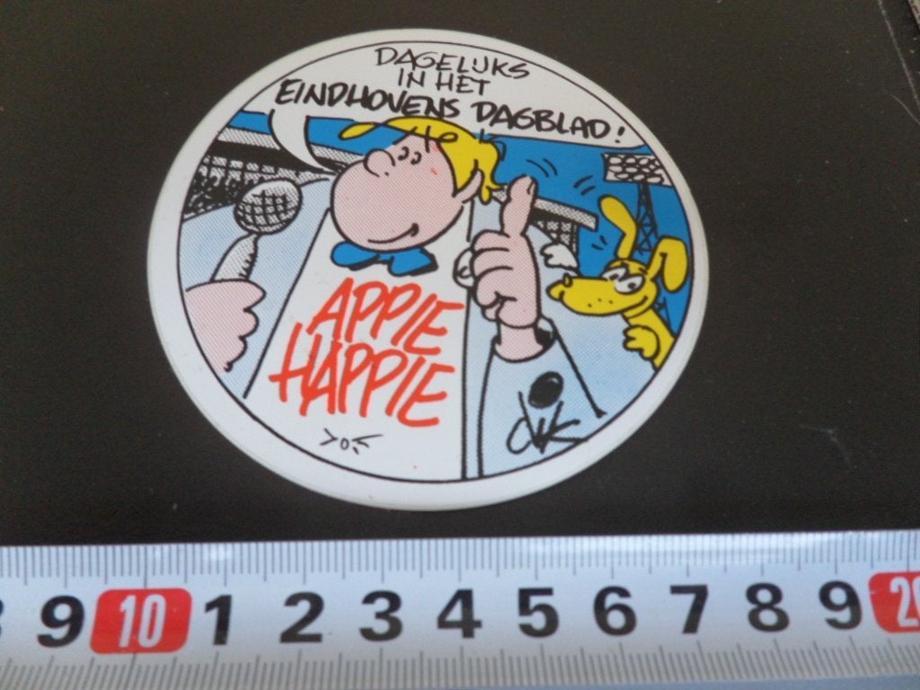 sticker strip Dik Bruynesteyn APPIE HAPPIE Eindhovens Dagbl*, Ophalen of Verzenden, Zo goed als nieuw