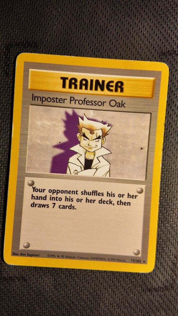 Impostor Professor Oak 73 Base | Pokemon kaart, Ophalen, Zo goed als nieuw, Losse kaart