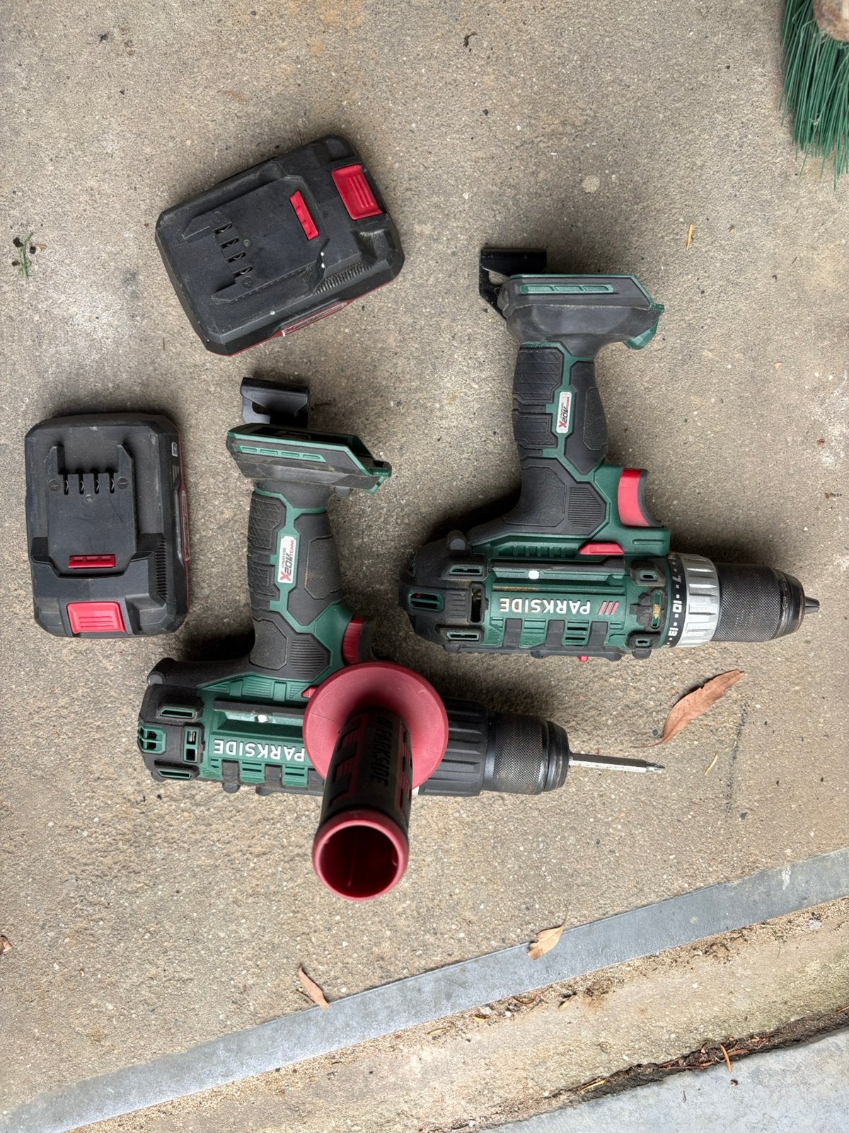 Parkside set accumachine boorhamer set van 3 met 2 accus, Ophalen, Zo goed als nieuw, Boor- en/of Breekhamer