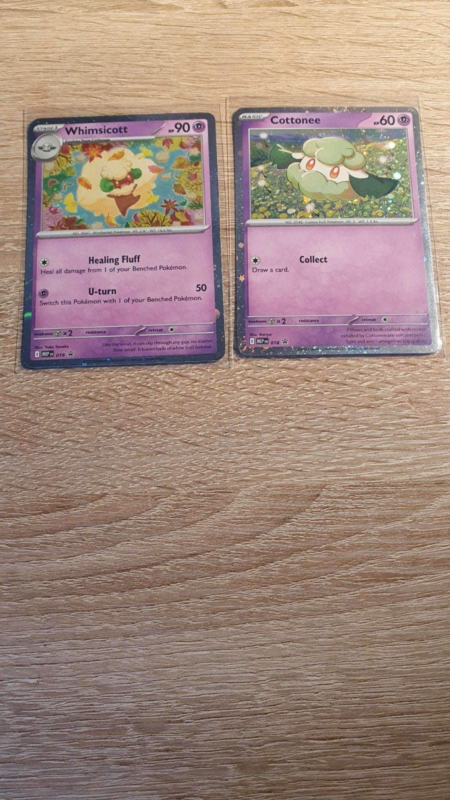 Whimsicott en Cottonee promo Pokémon kaarten - Near Mint, Ophalen of Verzenden, Zo goed als nieuw, Meerdere kaarten
