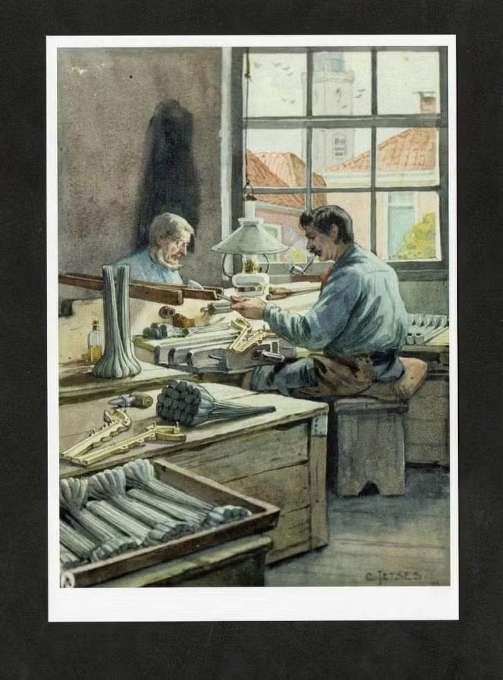 Ansichtkaart Schoolplaat Werkplaats Ambachtsman, Jetses., Ophalen of Verzenden, 1980 tot heden, Ongelopen, Politiek en Historie