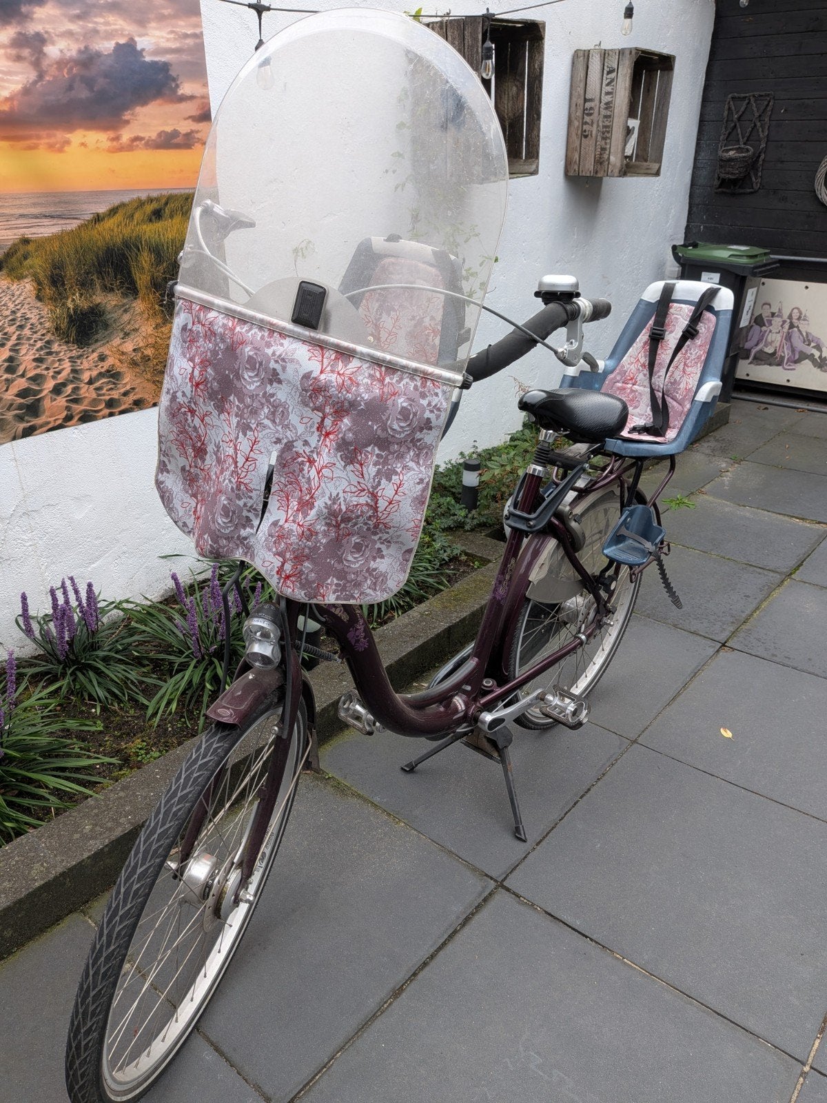 Sparta Amazone mamafiets met 2 kinderzitjes en windscherm, Ophalen, 2 zitjes, Sparta, Gebruikt