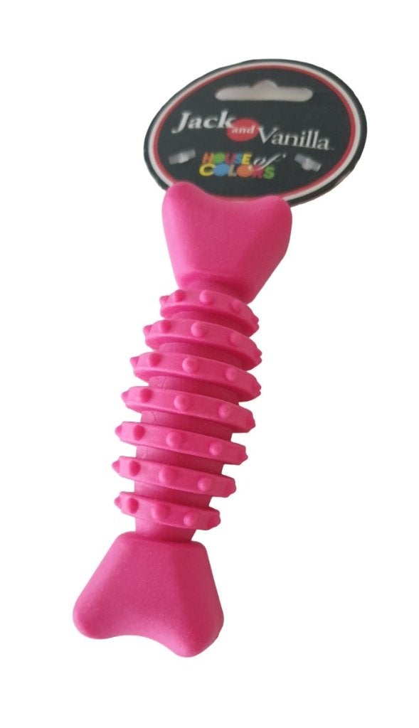 JACK AND VANILLA Bone Hondenspeeltje Rubber Roze 12 cm OP=OP, Ophalen of Verzenden, Nieuw, Apporteerspeelgoed