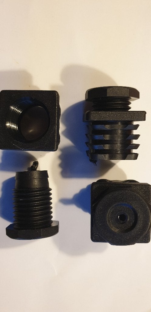 Verstelbare insteekdoppen 30 x 30 mm, zwart, 4 stuks, Ophalen of Verzenden, Nieuw