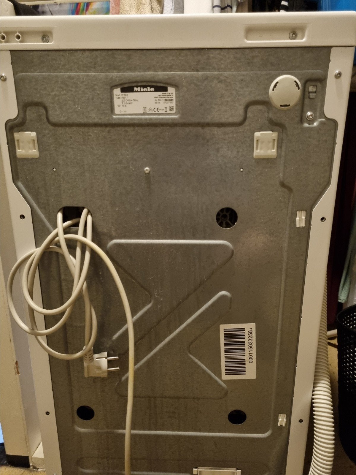 Miele wasmachine geschikt voor onderdelen, Ophalen