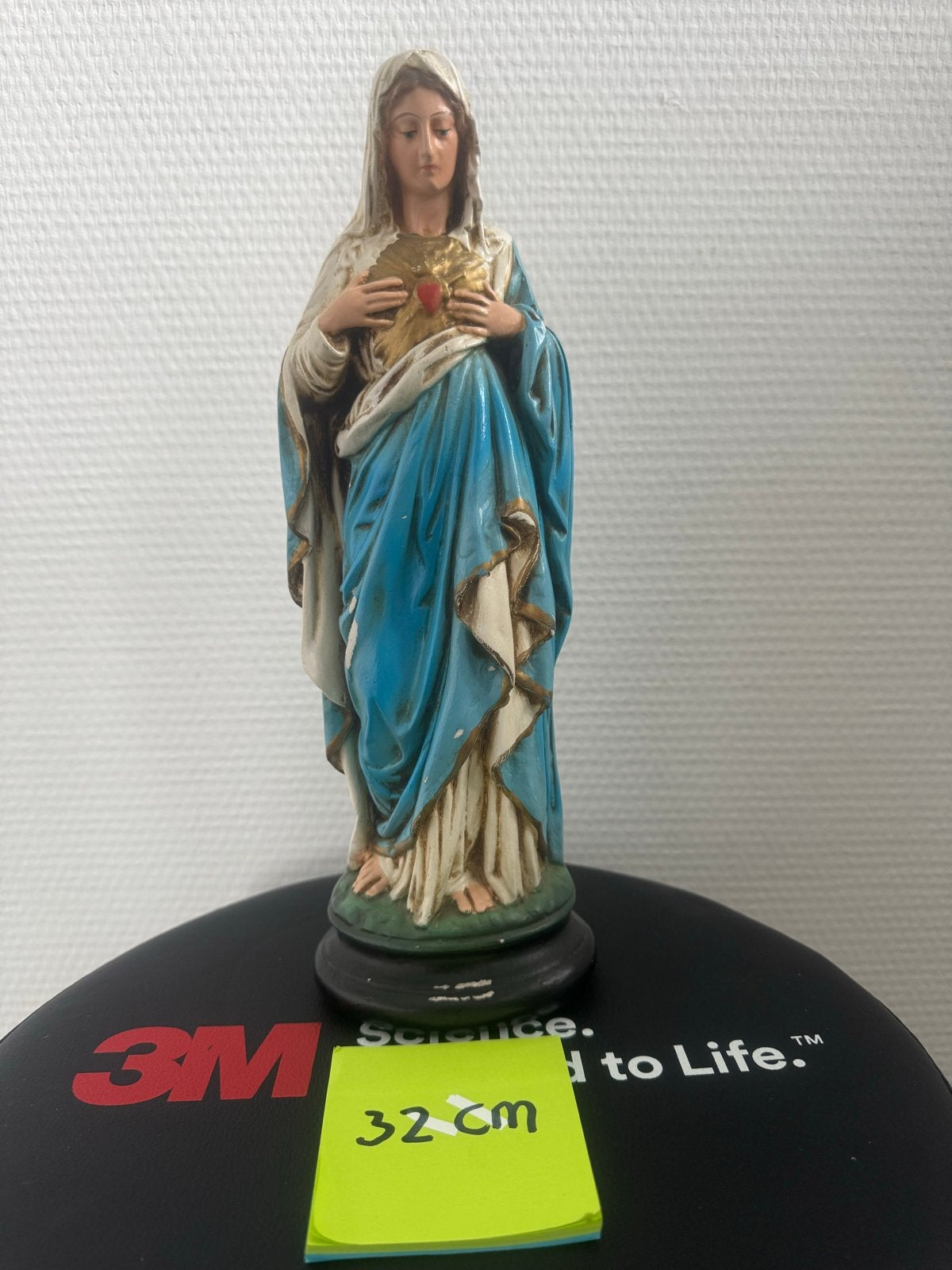 Beeldje Heilige Maria met Heilig Hart - 32 cm, Ophalen of Verzenden, Zo goed als nieuw, Religie