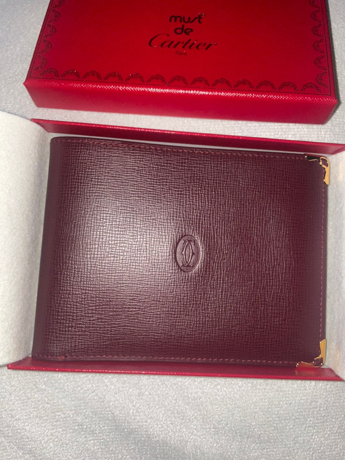 Originele Must de Cartier herenportemonnee –vintage–compleet, Ophalen of Verzenden, Zo goed als nieuw, Rood, Leer