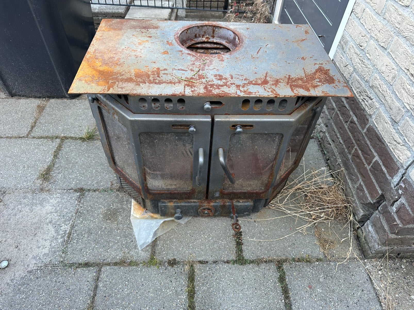 Kachel teab, Ophalen, Gebruikt, Inbouwhaard, Houthaard