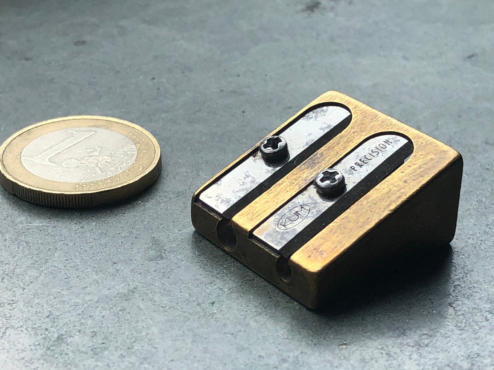 Dubbele koperen of messing puntenslijper - KUM INOX Germany, Ophalen of Verzenden, Gebruikt