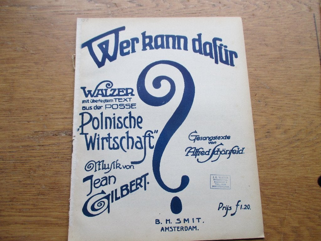 Wer kann dafür ? - Wals van jean gilbert, Gebruikt, Ophalen of Verzenden, Artiest of Componist, Piano