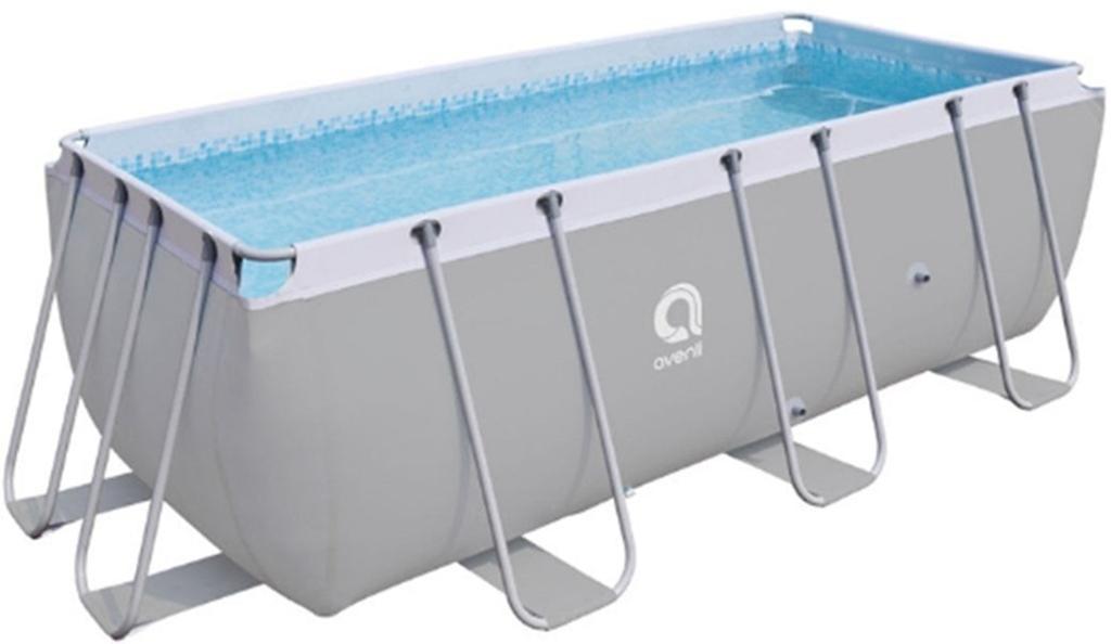 Avenli Rechthoekig Opzetzwembad - Grijs, Tuin en Terras, Ophalen, Minder dan 80 cm, Nieuw, Minder dan 200 cm