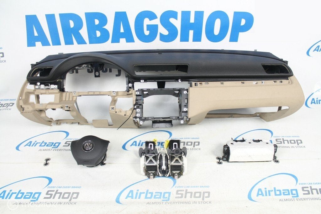 Airbag set - Dashboard zwart beige Volkswagen Passat B7, Auto-onderdelen