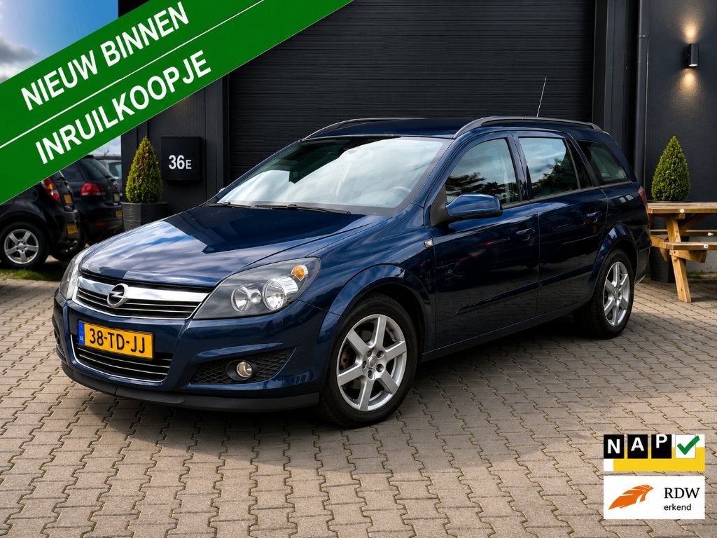 Opel Astra 1.6 16V St.wgn. 2006 D-Riem vervangen RIJKLAAR!!, Auto's, Voorwielaandrijving, Euro 5, Stof, Zwart