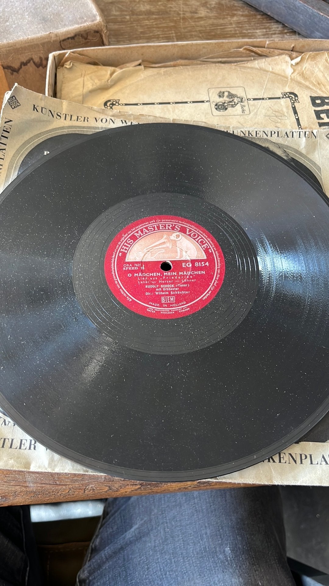 His master’s voice 78 toeren plaat shellak Rudolf Schock, Antiek en Kunst, Ophalen of Verzenden