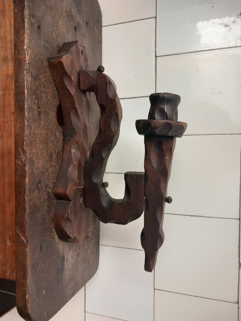 brutalist kandelaar, wand toorts Spaans design, mid century, Ophalen of Verzenden, Overige materialen