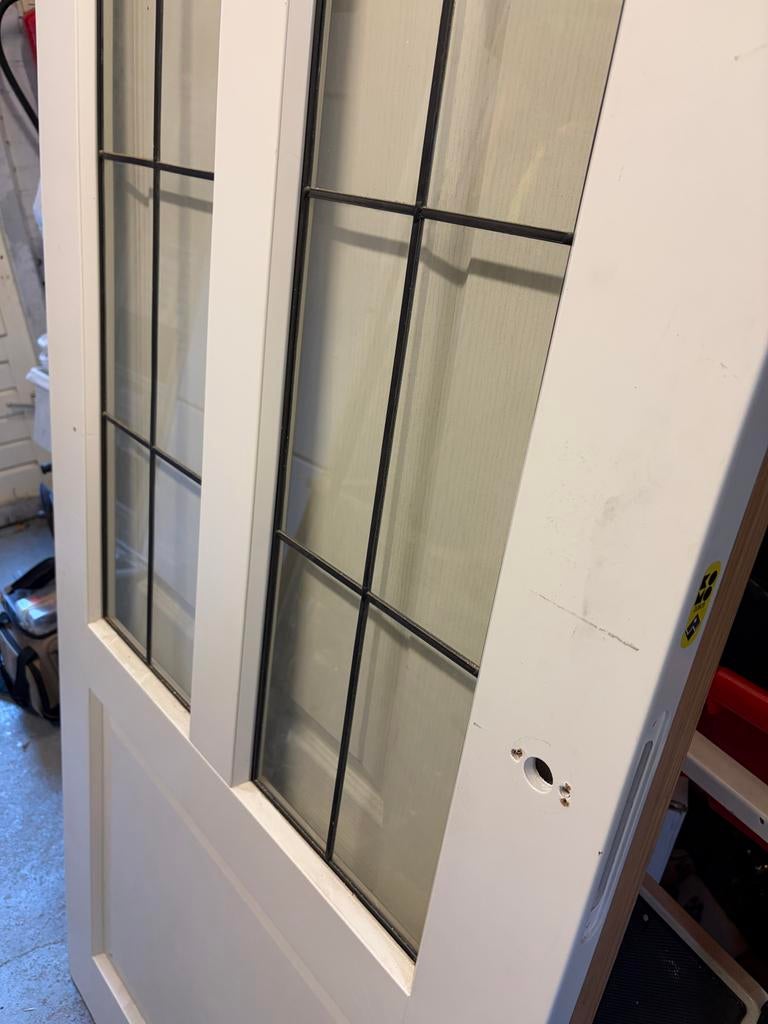 stompe deur 83x201,5cm met glas in lood, Ophalen, 80 tot 100 cm, Binnendeur, Zo goed als nieuw