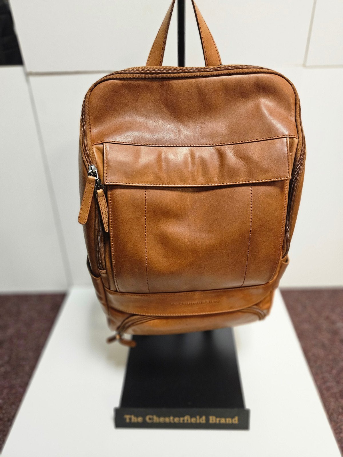 Leren Rugzak 'Rich' van The Chesterfield Brand - Cognac, 25 tot 40 cm, Nieuw, 30 tot 45 cm, Ophalen