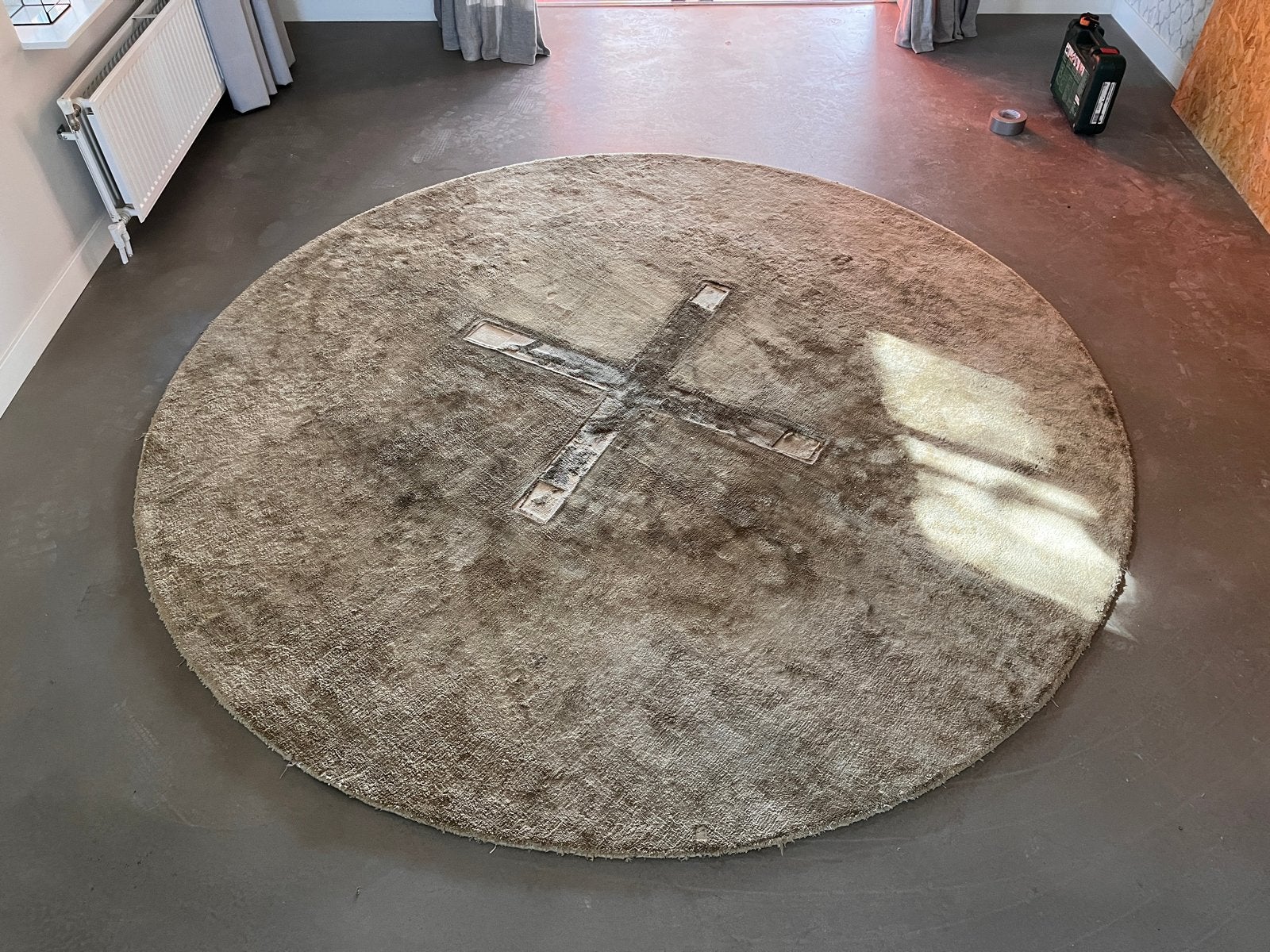 Rond vloerkleed diameter 2,5 meter, Huis en Inrichting, Stoffering | Tapijten en Kleden, Ophalen, Gebruikt, Rond, 200 cm of meer