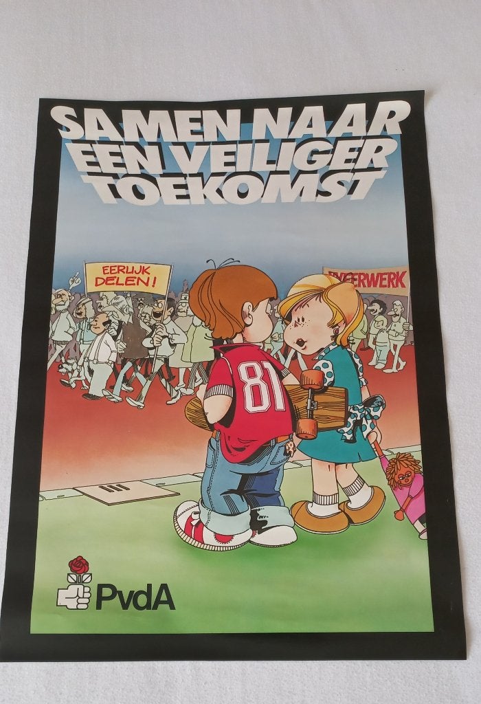 Poster PvdA, Rechthoekig Staand, Nieuw, Ophalen of Verzenden, A1 t/m A3