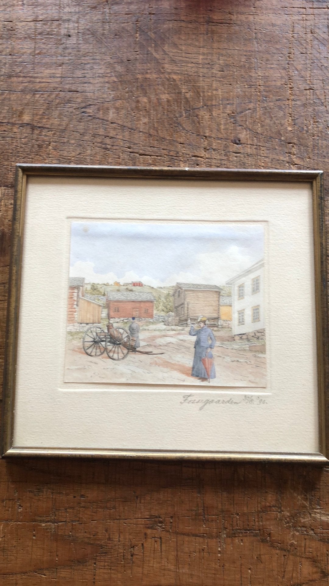 Antieke aquarel, Antiek en Kunst, Kunst | Schilderijen | Klassiek, Ophalen of Verzenden