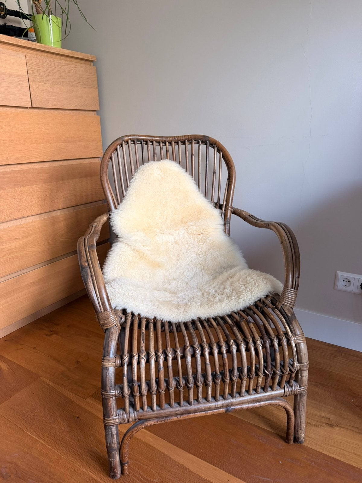 Vintage chair, rotan fauteuil, boho, Ophalen, Zo goed als nieuw, Minder dan 50 cm