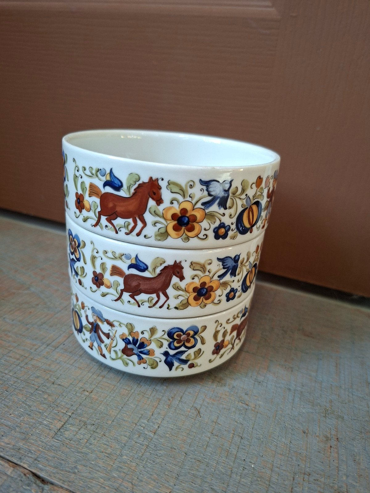 3 vintage schaaltjes Villeroy &Boch Troubadour, Villeroy en boch, Ophalen of Verzenden, Overige stijlen, Nvt