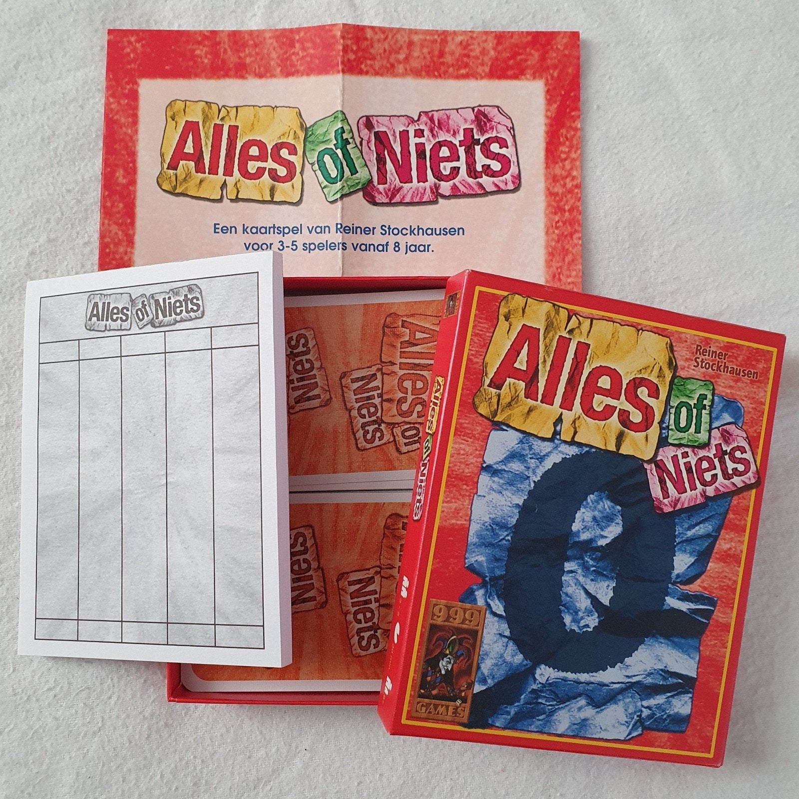 Spel: Alles of niets, Drie of vier spelers, Ophalen of Verzenden, Zo goed als nieuw, 999 Games