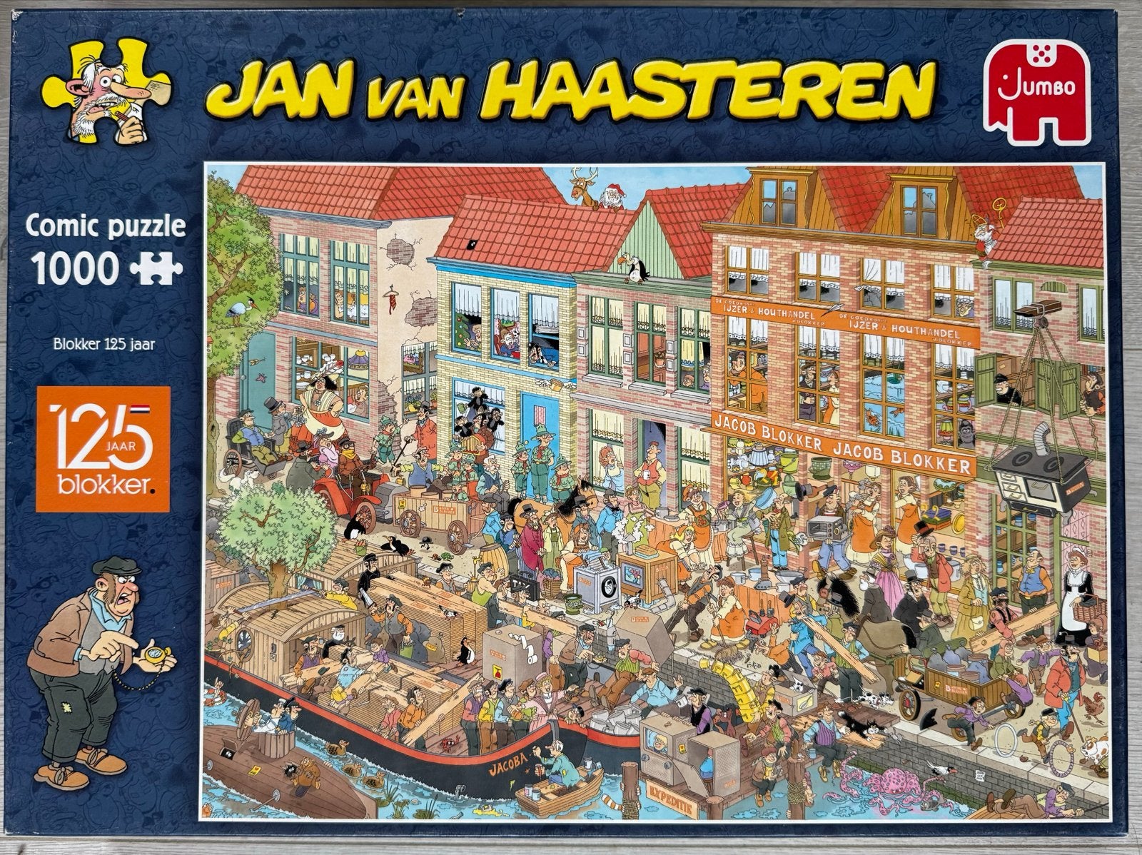 Jan van Haasteren Comic Puzzel - Blokker 125 jaar (1000 stuk, Ophalen, Meer dan 50 stukjes, Zo goed als nieuw, 6 jaar of ouder