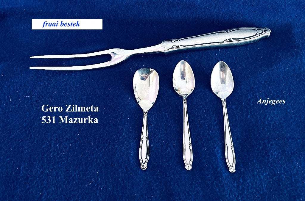 4 Mazurka 531 Gero Zilmeta bestekdelen rvs, Antiek en Kunst, Antiek | Bestek, Ophalen
