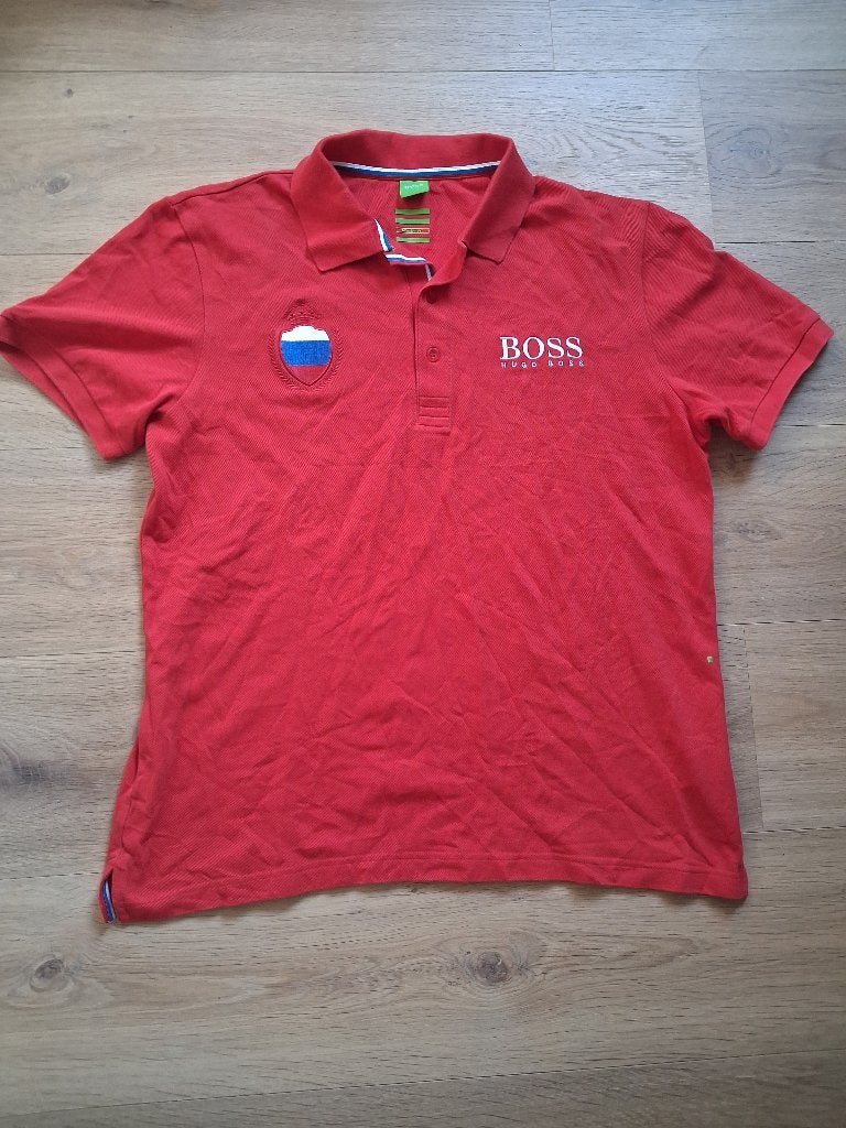 Stijlvolle Rode Hugo Boss Polo - Modern Fit - Maat XL, Maat 56/58 (XL), Ophalen of Verzenden, Zo goed als nieuw, Hugo Boss