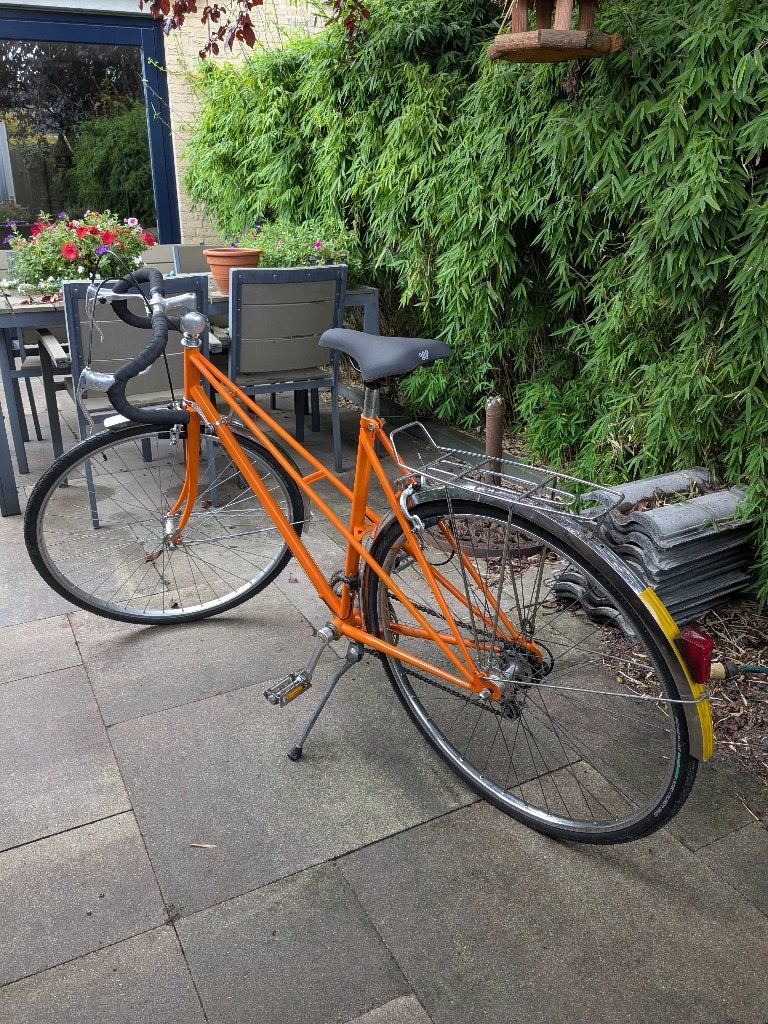 Vintage Peugeot sportfiets mixte frame nieuwe banden, 28 inch, 10 tot 15 versnellingen, Velgrem, Ophalen