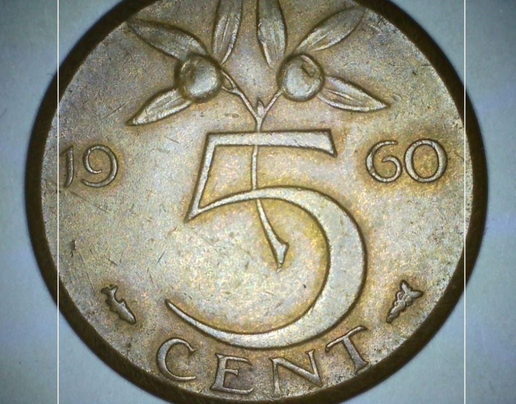 Munt Nederland Misslag stuiver 1960, Verzenden, Koningin Juliana, 5 cent, Losse munt