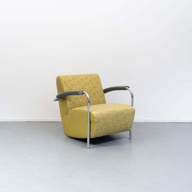 Leolux Scylla Laag Fauteuil Geel Stof, Niet ingevuld, Zo goed als nieuw, Niet ingevuld, Niet ingevuld