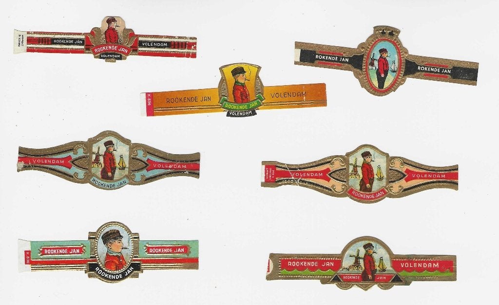 klassiek blad 235  rokende jan  sigarenbanden, Verzamelen, Ophalen of Verzenden, Zo goed als nieuw, Sigarenbandjes