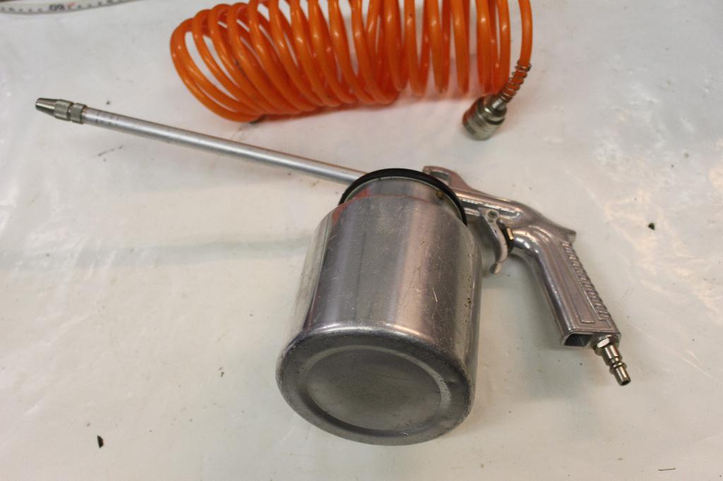 Vloeistofspuit met spiraalslang - Metalen verfspuit, Ophalen, Zo goed als nieuw, Verfspuit of Verfpomp