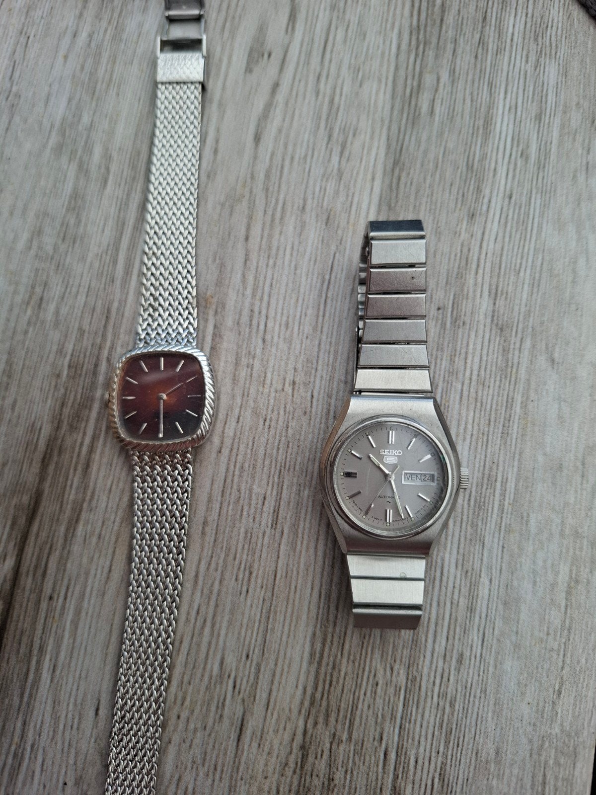 2 Seiko horloges: 1 automaat, 1 voor onderdelen/reparatie, Gebruikt, Staal, Polshorloge, Ophalen of Verzenden