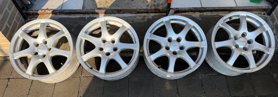 Set van 4 gebruikte 17 inch Anzio velgen, Ophalen, Gebruikt, 17 inch, Velg(en)