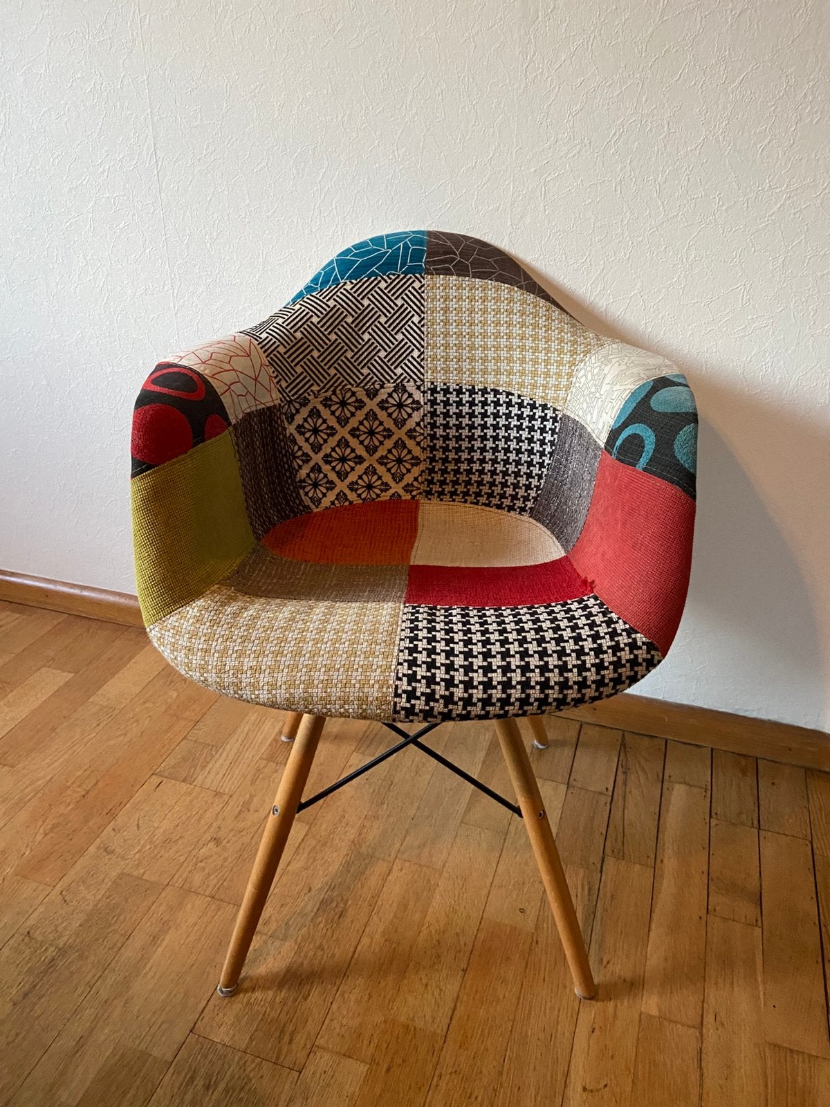 Patchwork fauteuil, Huis en Inrichting, Stoelen, Ophalen, Zo goed als nieuw, Eén