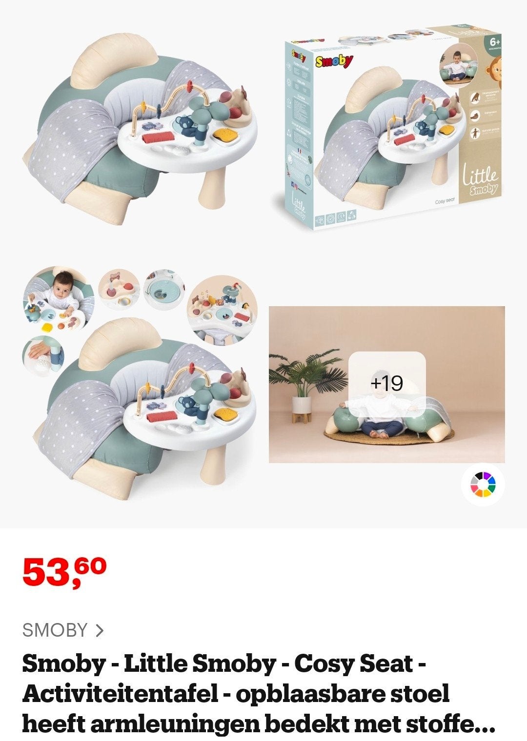 Smoby Little Cosy Seat 3-in-1 Activiteitentafel, Ophalen, Speelkleed