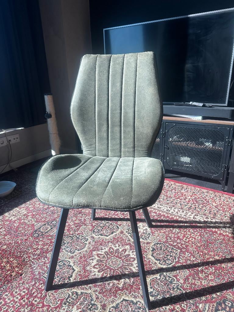 4x eetkamerstoelen de bommel groen, Huis en Inrichting, Ophalen, Gebruikt, Overige kleuren, Vier