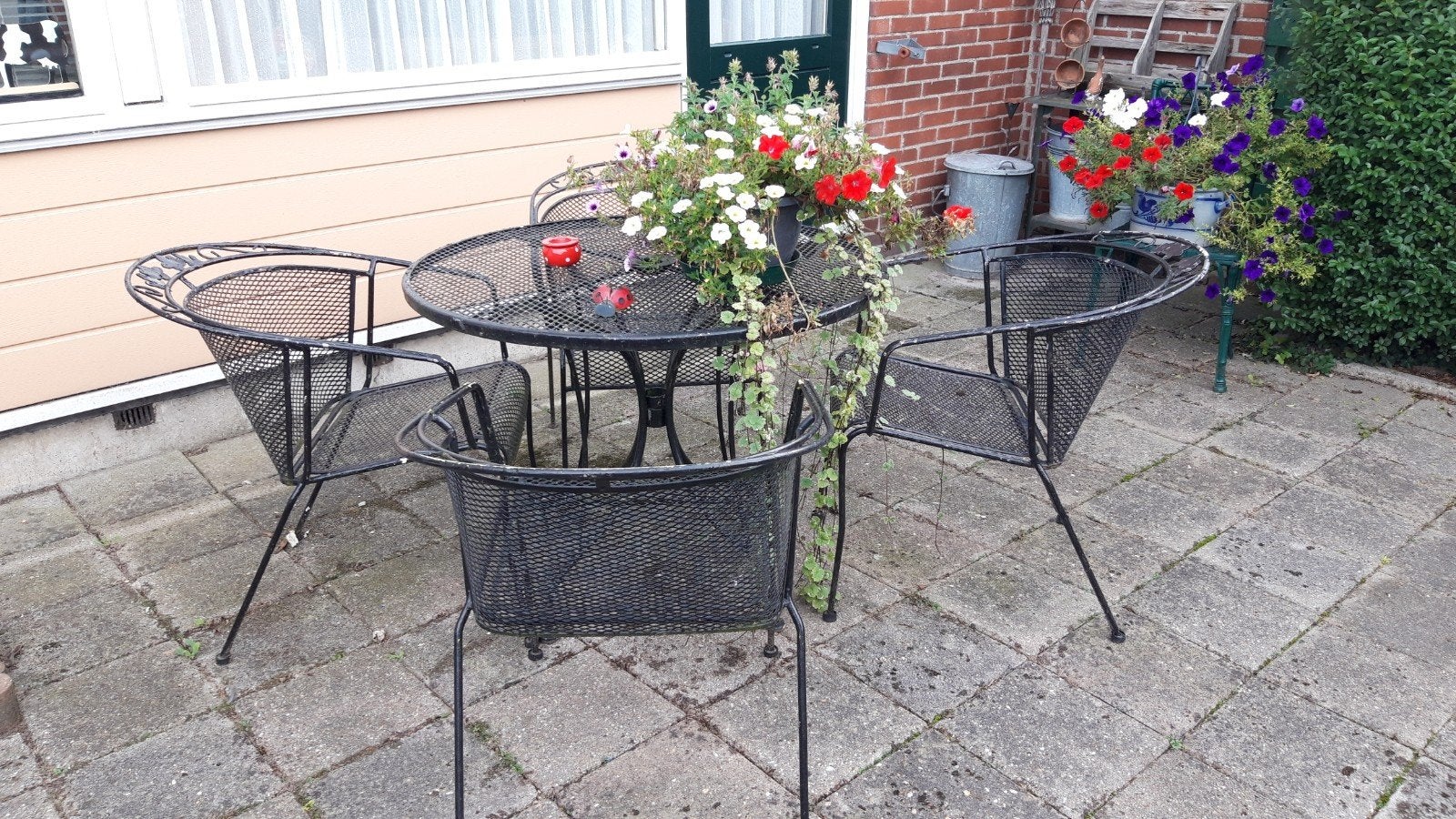 Metalen tuinset,opknapper!, Ophalen, Gebruikt, Tuinset, Overige materialen
