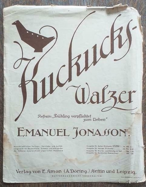 #5 Bladmuziek Kuckucks-Walzer Emanuel Jonasson, Ophalen of Verzenden, Gebruikt, Artiest of Componist