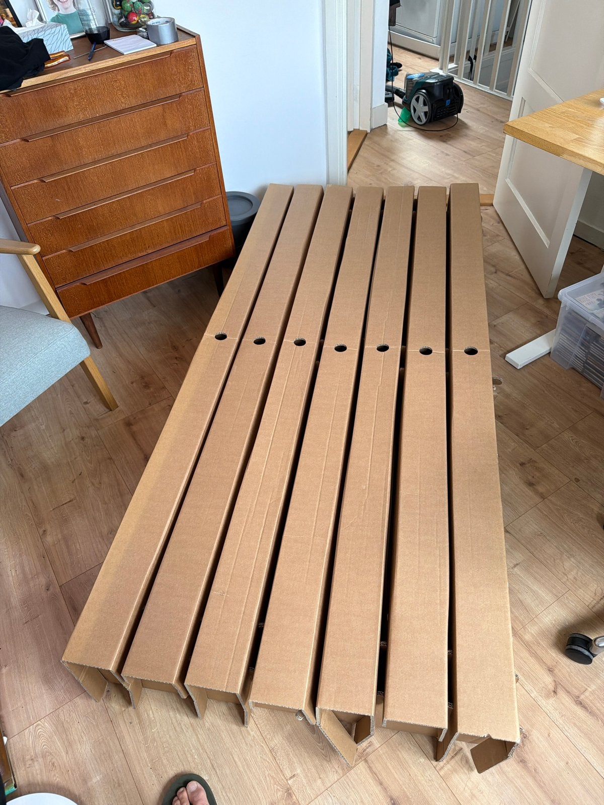 Kartonnen bed 205x90 cm, Ophalen, 90 cm, Eenpersoons, Nieuw