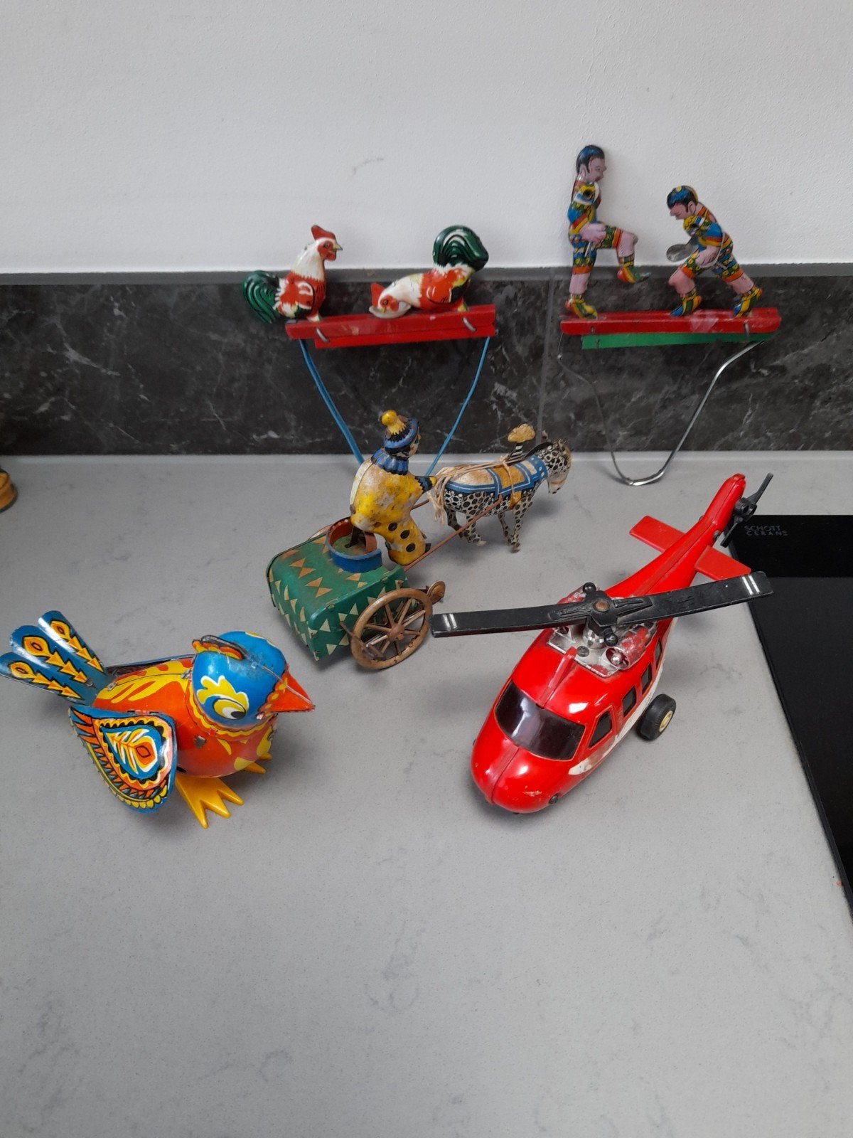 Vintage blikken speelgoed collectie (5 stuks), Antiek en Kunst, Antiek | Speelgoed, Ophalen of Verzenden