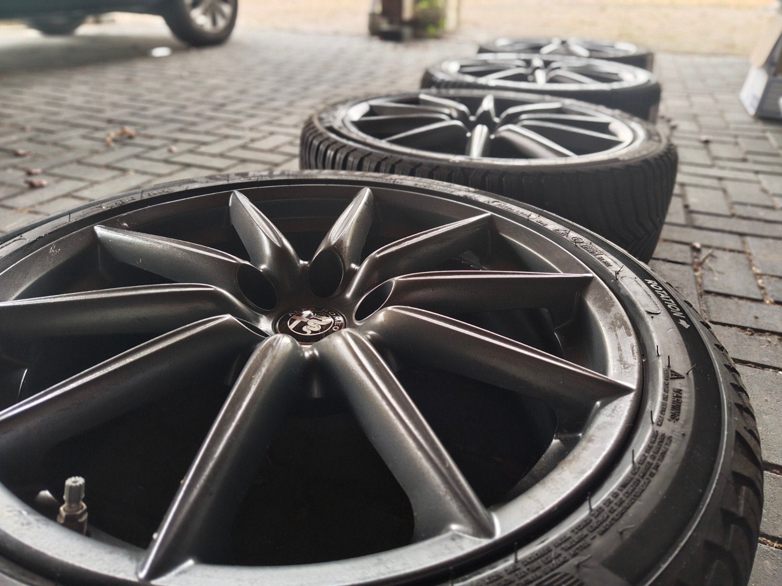 Alfa Romeo 159/Brera TI 19 inch velgen met winterbanden, Auto-onderdelen, Banden en Velgen, Gebruikt, Banden en Velgen, Winterbanden