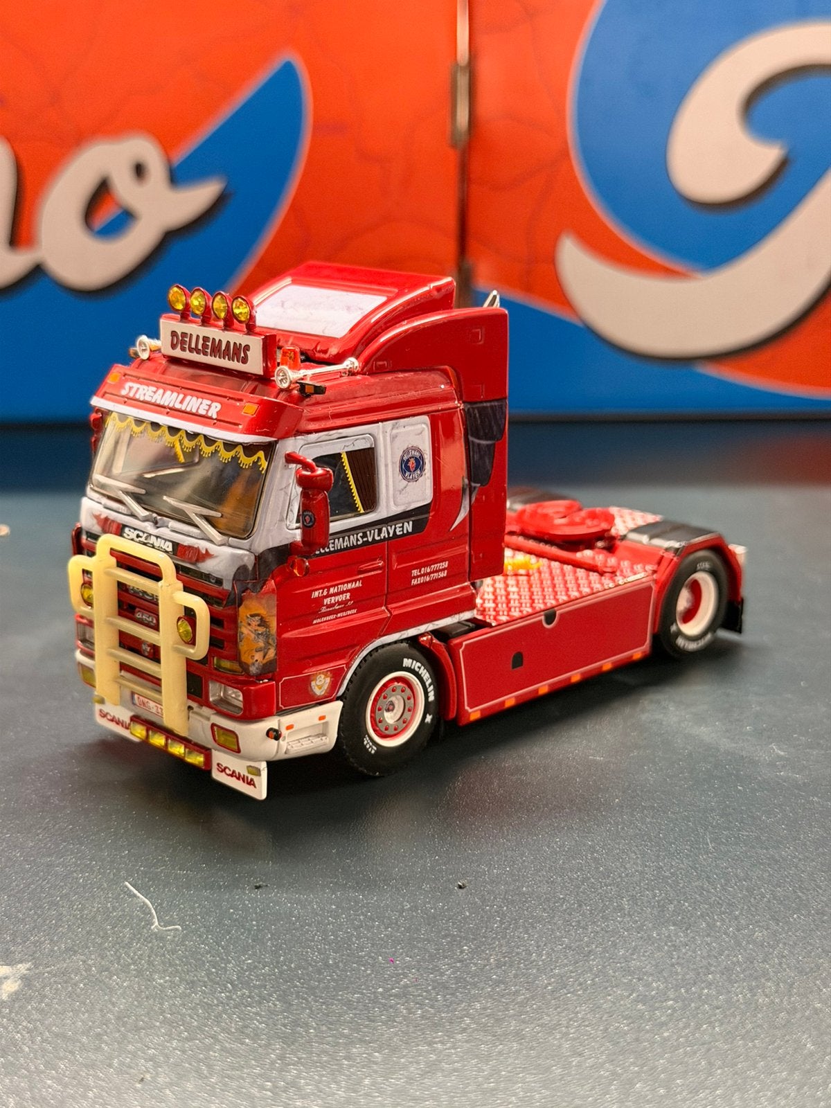 WSI Scania Dellemans-Vlayen België 1:50, Ophalen of Verzenden, Zo goed als nieuw, Bus of Vrachtwagen, Wsi