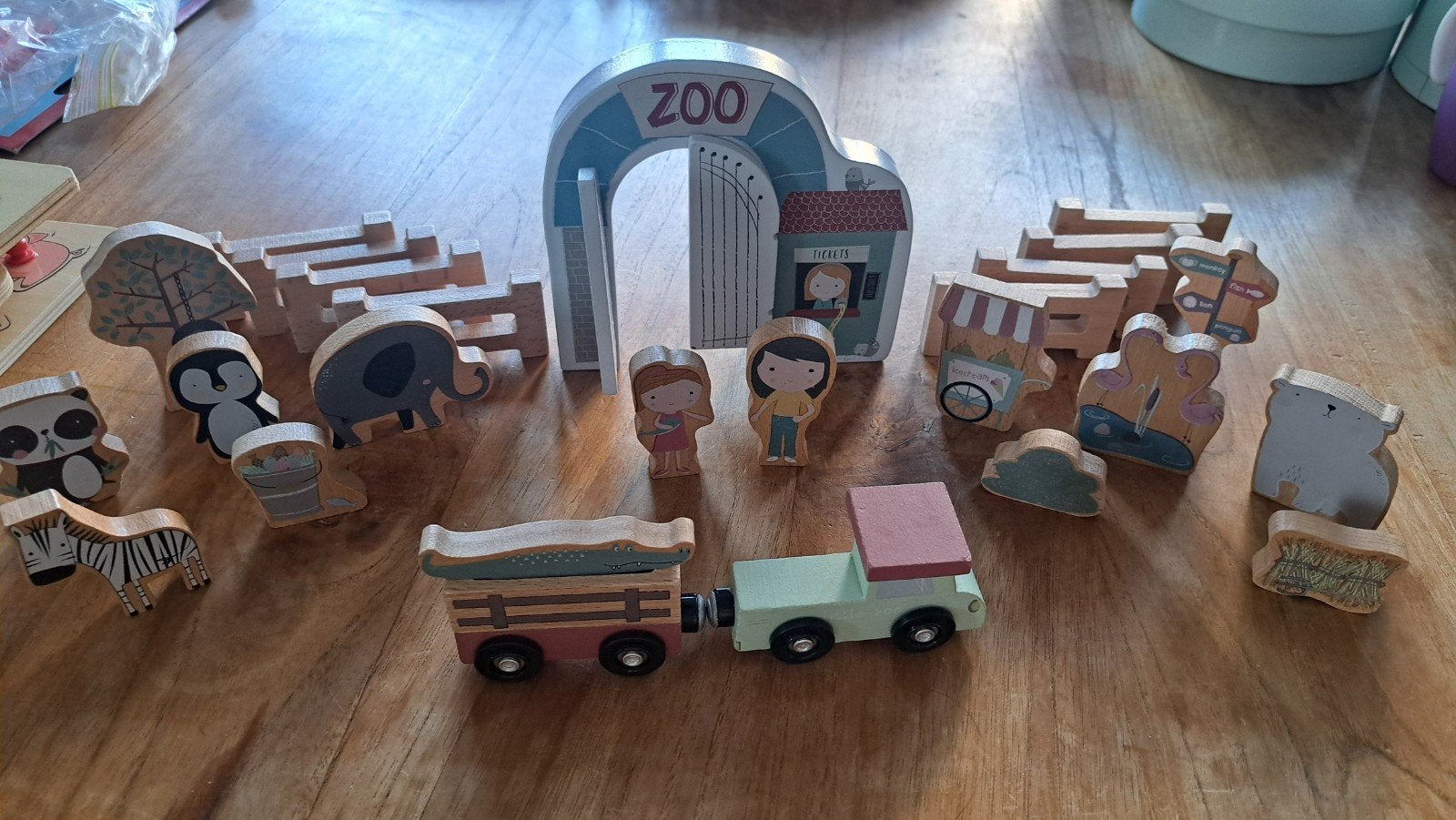 Little Dutch Houten Dierentuin Speelset met Trein, Ophalen of Verzenden, Zo goed als nieuw, Jongen of Meisje